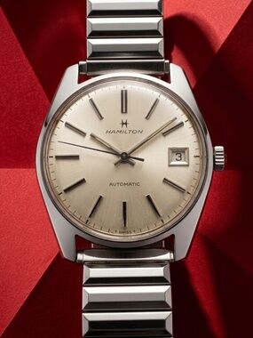 Vintage Hamilton Automatic Self-Winding Silver Dial Date Men's Watch 34mm Case S